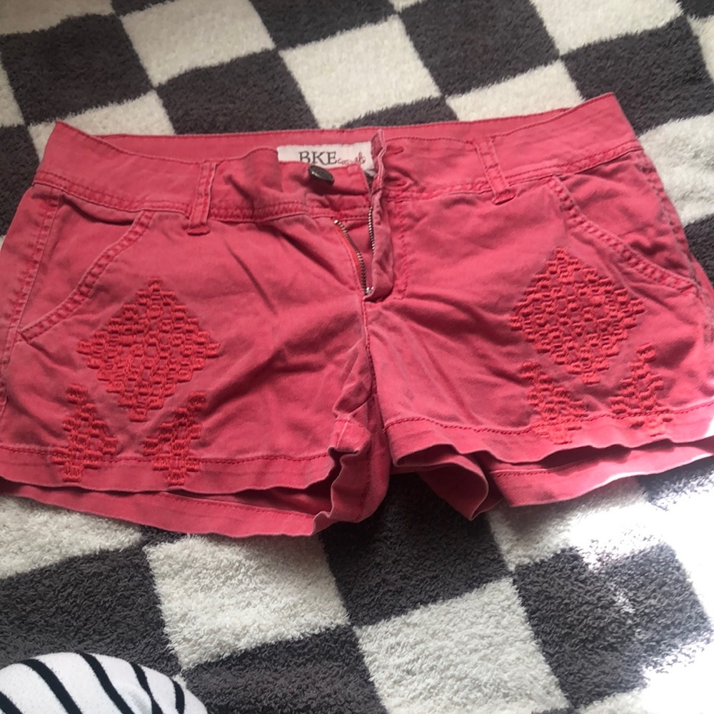 BKE Pink Embroidered Shorts